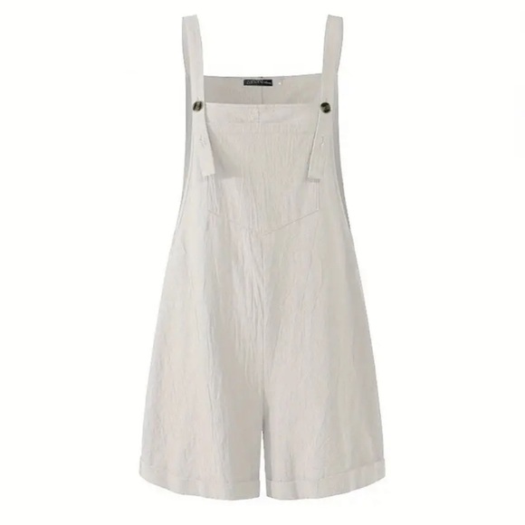 Women's Cream Jumpsuit Romper - Picture 2 of 12